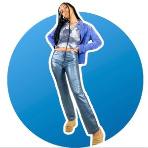 90’s vintage genuine leather pants (so unique) 💕 GAP